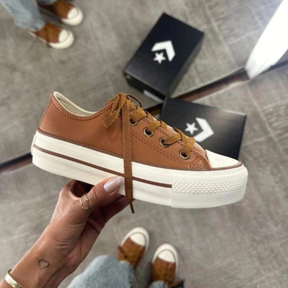 Tênis All Star Caramelo de Couro [Brinde: Palmilha Ortopédica]