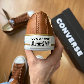 Tênis All Star Caramelo de Couro [Brinde: Palmilha Ortopédica]