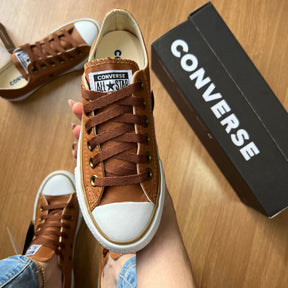 Tênis All Star Caramelo de Couro [Brinde: Palmilha Ortopédica]